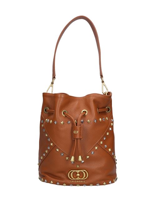 Borsa Frivolous med. in pelle e borchie LA CARRIE | 142P-MA-125-TBLCUOIO